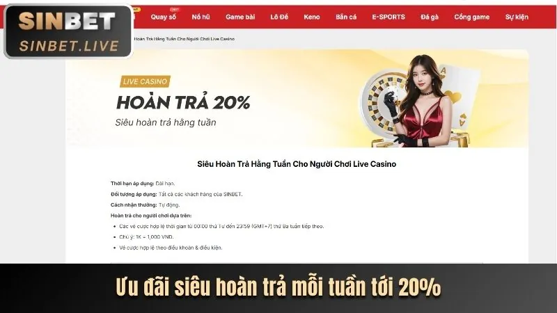 Chương trình hoàn trả hàng tuần
